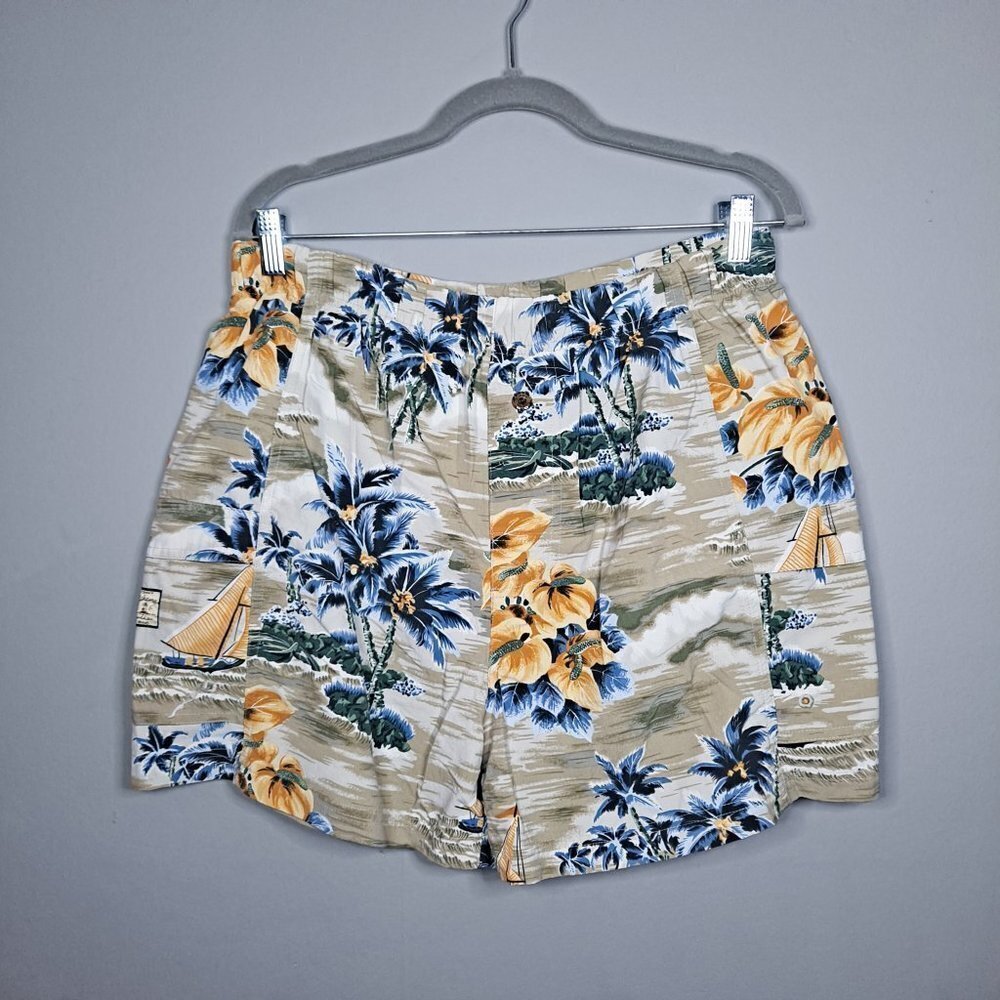 Men's Tommy Bahama Swim Trunks Shorts Tropical Large Hawaiian Vintage‎